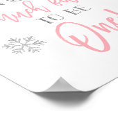 Snow Much Fun | Zilverroze | Eerste verjaardag Poster (Hoek)