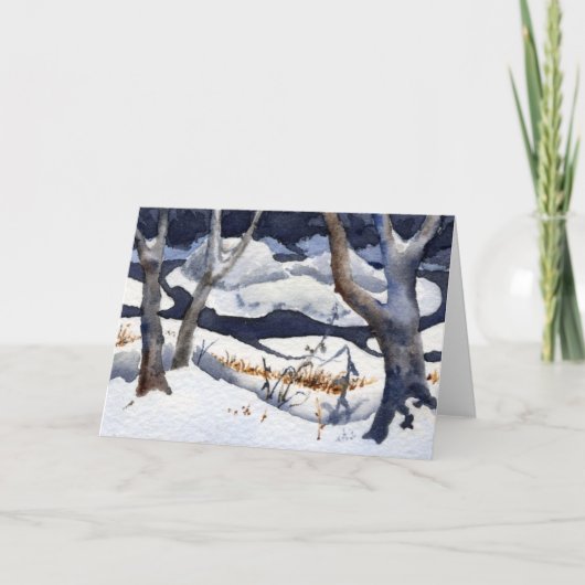 "Snow on Elk River Country Road Wenskaart" Kaart (Voorkant)