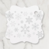 Snow Opgewonden Roze Grijs Sneeuwvlok Roze Baby sh Bedankjes Labels (Achterkant)