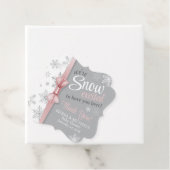 Snow Opgewonden Roze Grijs Sneeuwvlok Roze Baby sh Bedankjes Labels (In situ)