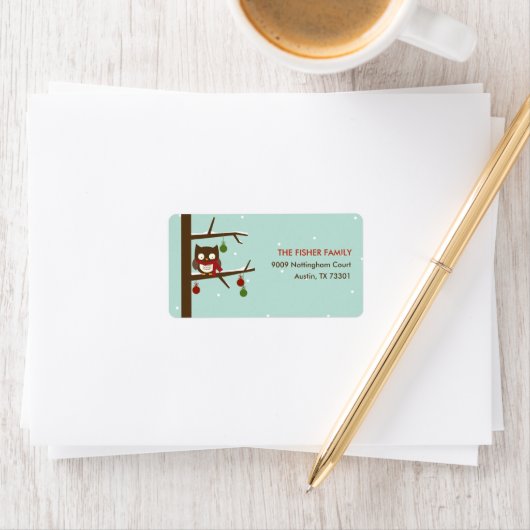 Snow Owl Adreslabel Etiket (Insitu)