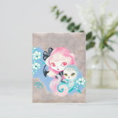 Snow Owl Friend Briefkaart (Staand voorkant)