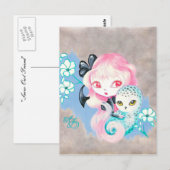 Snow Owl Friend Briefkaart (Voorkant / Achterkant)