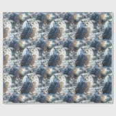 Snow Owl in Winter Moonlight Cadeaupapier (Vlak)
