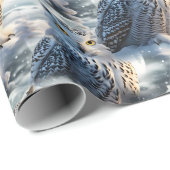 Snow Owl in Winter Moonlight Cadeaupapier (Rol Hoek)