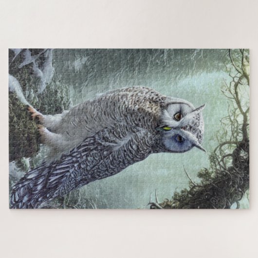 Snow Owl Jigzaag Puzzle Legpuzzel (Horizontaal)