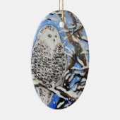 Snow Owl Keramisch Ornament (Rechts)