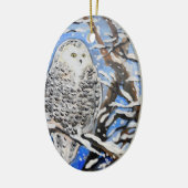 Snow Owl Keramisch Ornament (Links)