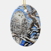 Snow Owl Keramisch Ornament (Achterkant)