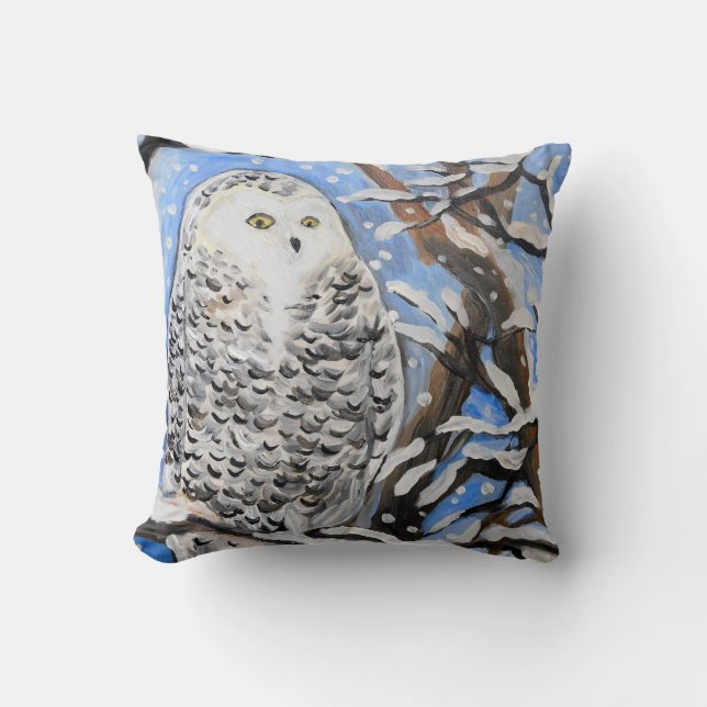 Snow Owl Kussen (Voorkant)