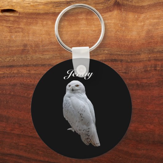 Snow Owl Personalized Sleutelhanger (Voorkant)