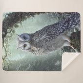 Snow Owl Sherpa Blanket Sherpa Deken (Voorkant (horizontaal))