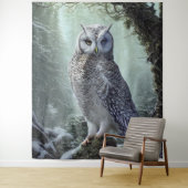 Snow Owl Tapestry Wandkleed (In situ)