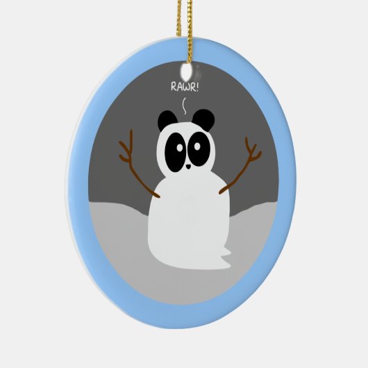 Snow Panda Keramisch Ornament (Rechts)