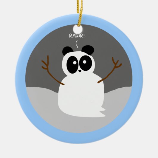 Snow Panda Keramisch Ornament (Voorkant)