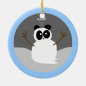 Snow Panda Keramisch Ornament (Achterkant)