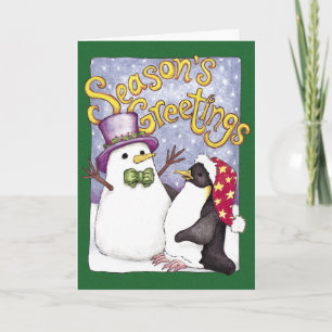 Snow Penguin-kerstkaart Feestdagen Kaart