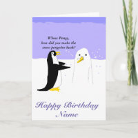 Snow Penguin maakt verjaardagskaart