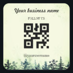 Snow Pine Forest Christmas Company Vierkante Sticker<br><div class="desc">Snow Pine Forest Christmas Company</div>