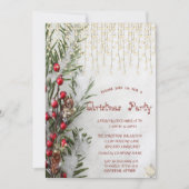 Snow Pine Tree Branches Lichten Bedrijf Kerstmis Kaart (Voorkant)