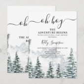 Snow Pines Adventure begint Wilderness Baby shower Kaart (Voorkant / Achterkant)