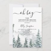 Snow Pines Adventure begint Wilderness Baby shower Kaart (Voorkant)