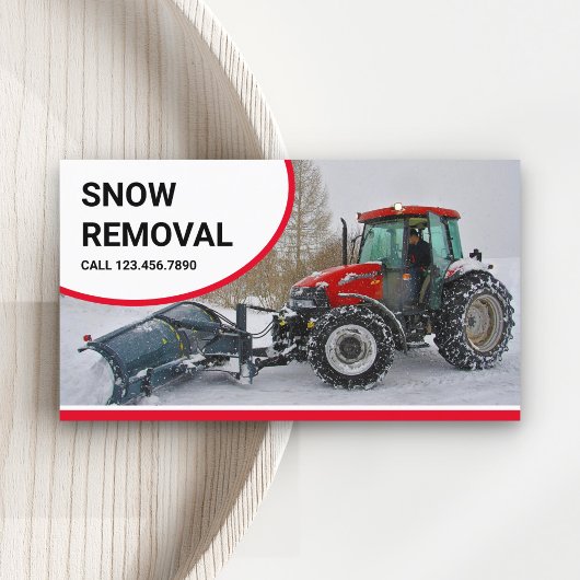 Snow Plough Tractor Snow Removal Service Visitekaartje