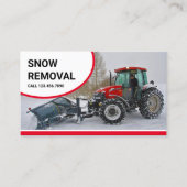 Snow Plough Tractor Snow Removal Service Visitekaartje (Voorkant)