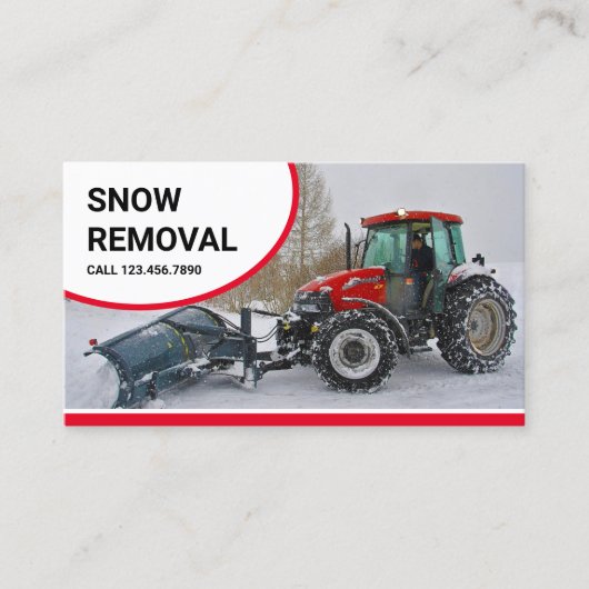 Snow Plough Tractor Snow Removal Service Visitekaartje (Voorkant)