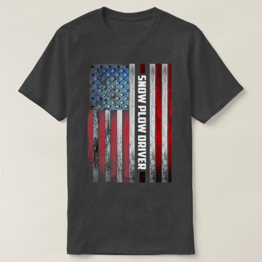 Snow Plow Driver US Flag T-shirt (Design voorkant)