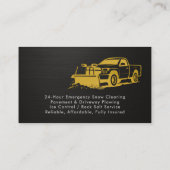 Snow Plowing Removal Metallic Black Gold Visitekaartje (Achterkant)