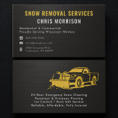 Snow Plowing Removal Metallic Black Gold Visitekaartje