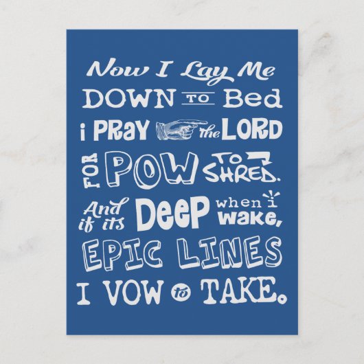 Snow Prayer Briefkaart (Voorkant)