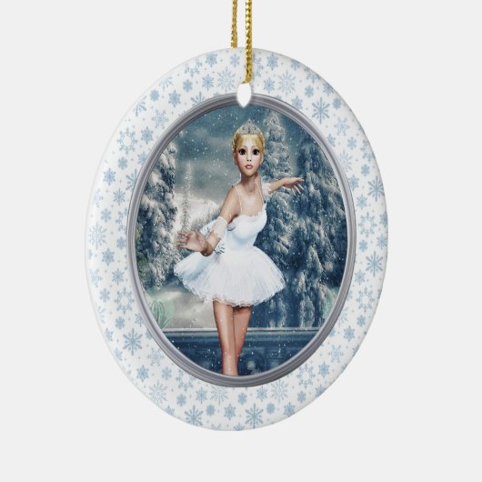 Snow Princess Ballerina Double Sided Art Ornament (Rechts)