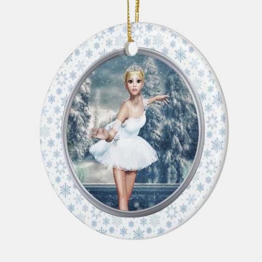 Snow Princess Ballerina Double Sided Art Ornament (Links)