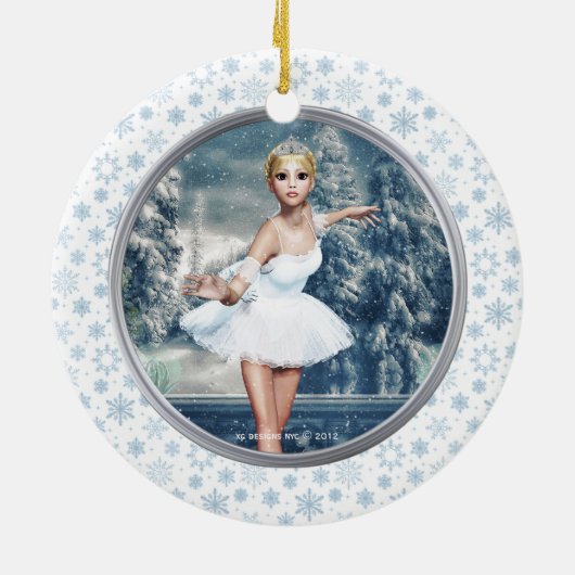 Snow Princess Ballerina Double Sided Art Ornament (Achterkant)