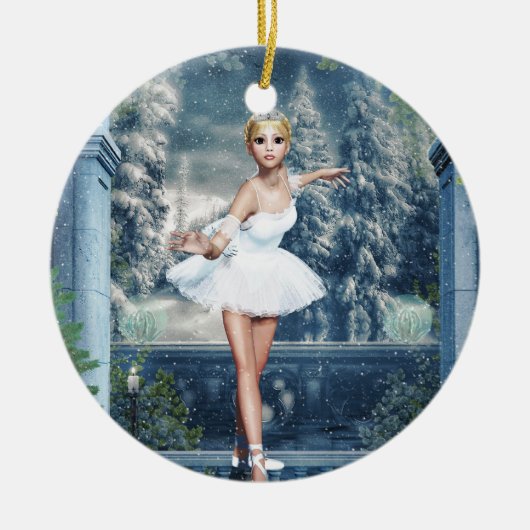 Snow Princess Ballerina Double Sided Art Ornament (Voorkant)
