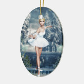 Snow Princess Ballerina Oval Double Sided Ornament (Links)