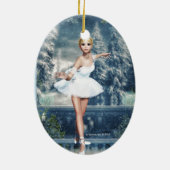 Snow Princess Ballerina Oval Double Sided Ornament (Achterkant)