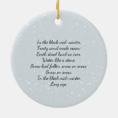 Snow Princess Beer Bleak Midwinter Lyrics Holiday Keramisch Ornament (Achterkant)
