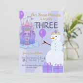 Snow Princess verjaardagsuitnodiging Kaart (Staand voorkant)