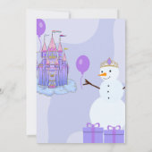 Snow Princess verjaardagsuitnodiging Kaart (Achterkant)
