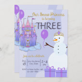 Snow Princess verjaardagsuitnodiging Kaart (Voorkant / Achterkant)