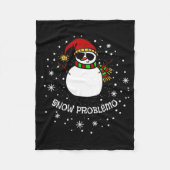 Snow Problemo Funny Christmas Snowman  Fleece Deken (Voorkant)