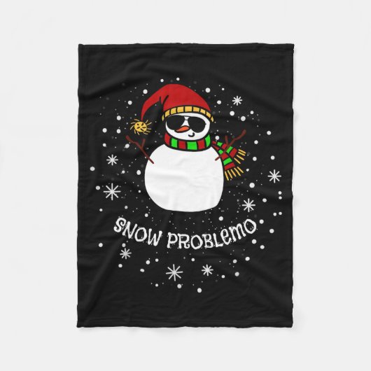 Snow Problemo Funny Christmas Snowman  Fleece Deken (Voorkant)