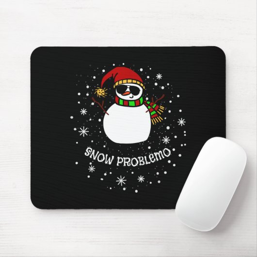 Snow Problemo Funny Christmas Snowman  Muismat (Met muis)