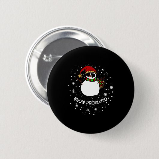 Snow Problemo Funny Christmas Snowman Ronde Button 5,7 Cm (Voorkant /achterkant)