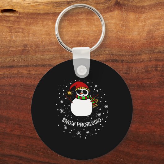 Snow Problemo Funny Christmas Snowman  Sleutelhanger (Voorkant)