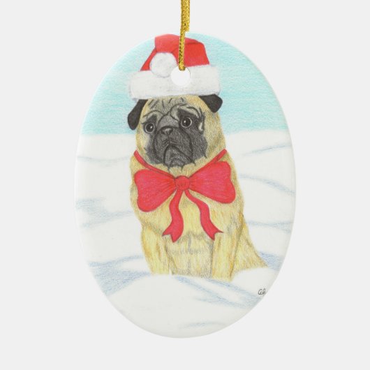 Snow Pug Inspirerend Ornament (Voorkant)