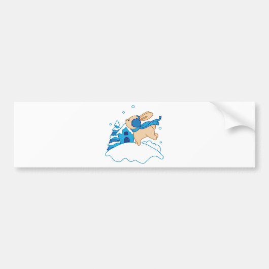 Snow Puppy Winterland Bumpersticker (Voorkant)